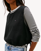 Tommy Jeans - Tjw Tie Side Linen Blouse - Nero