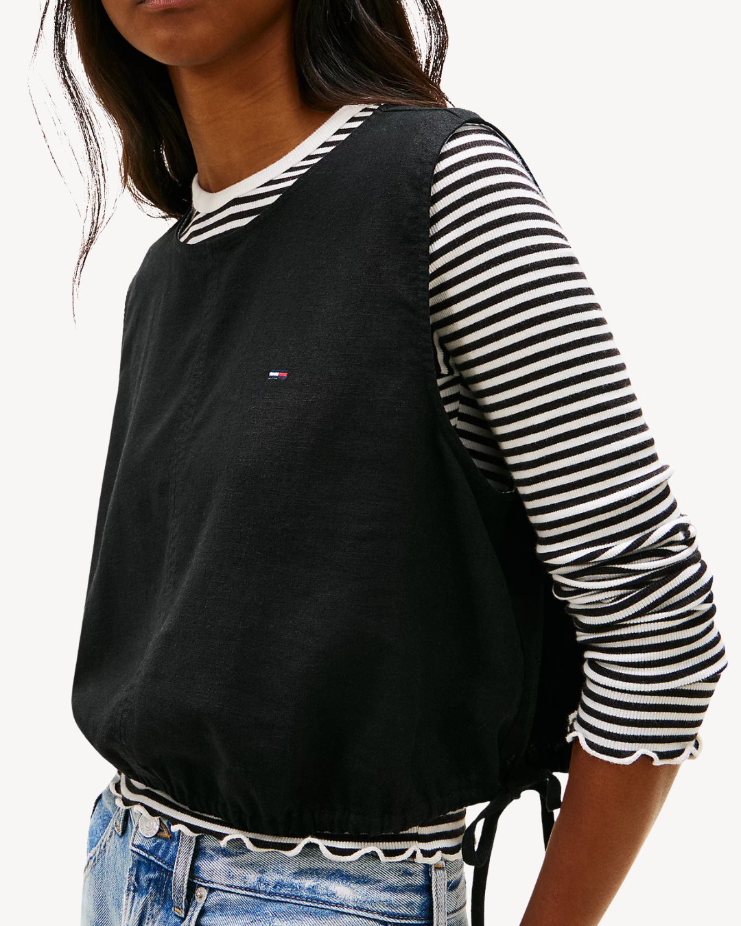 Tommy Jeans - Tjw Tie Side Linen Blouse - Nero