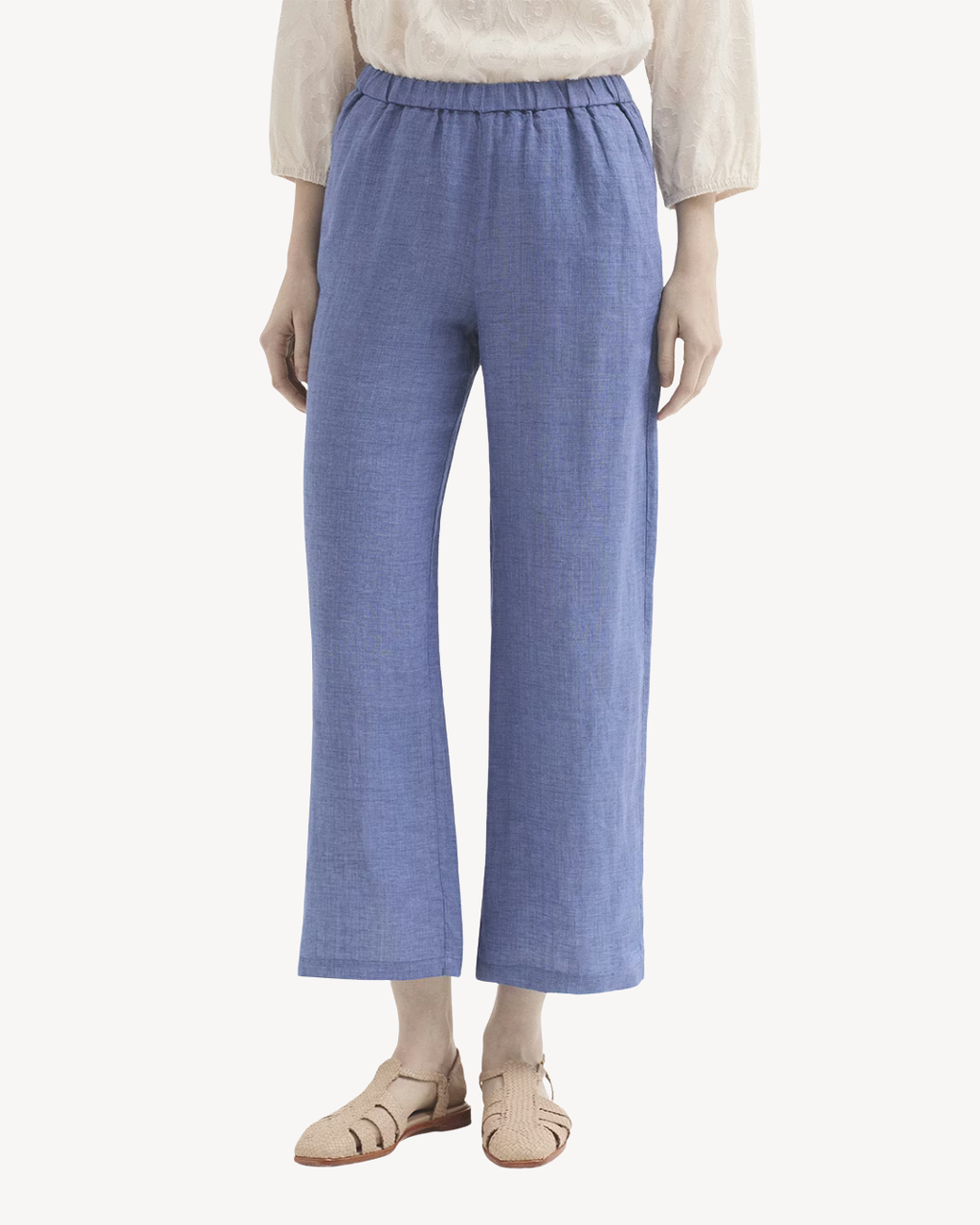 Nice Things - Fil-à-Fil Trousers - Shiny Blue
