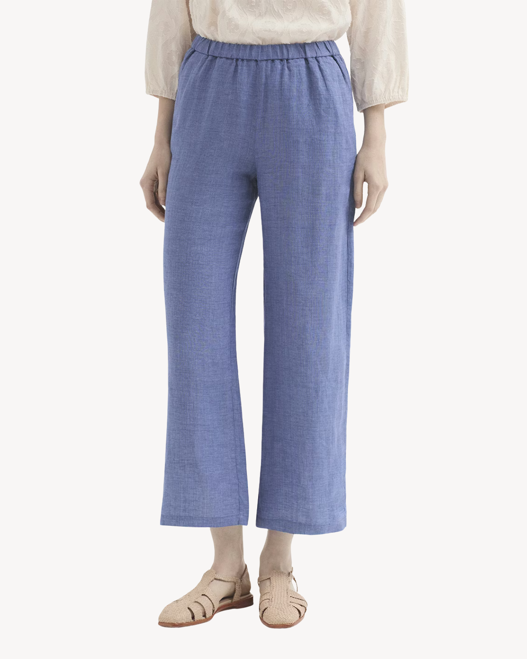 Nice Things - Fil-à-Fil Trousers - Shiny Blue