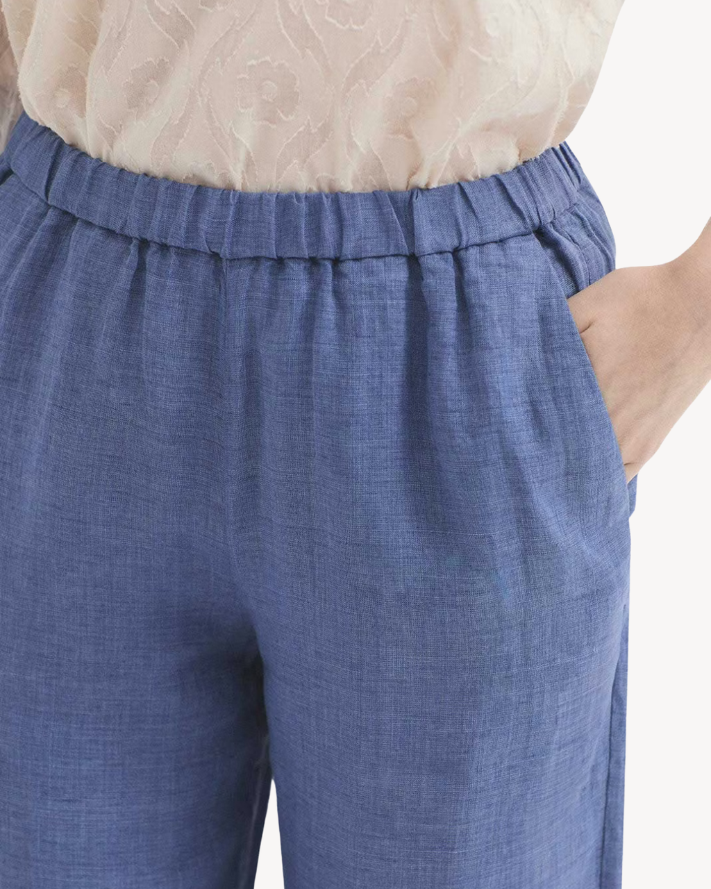 Nice Things - Fil-à-Fil Trousers - Shiny Blue