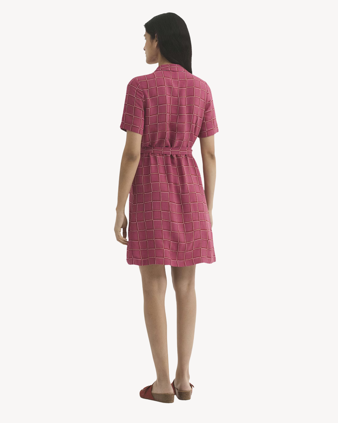 Nice Things - "Dotted Checks Print" Dress - Rosa
