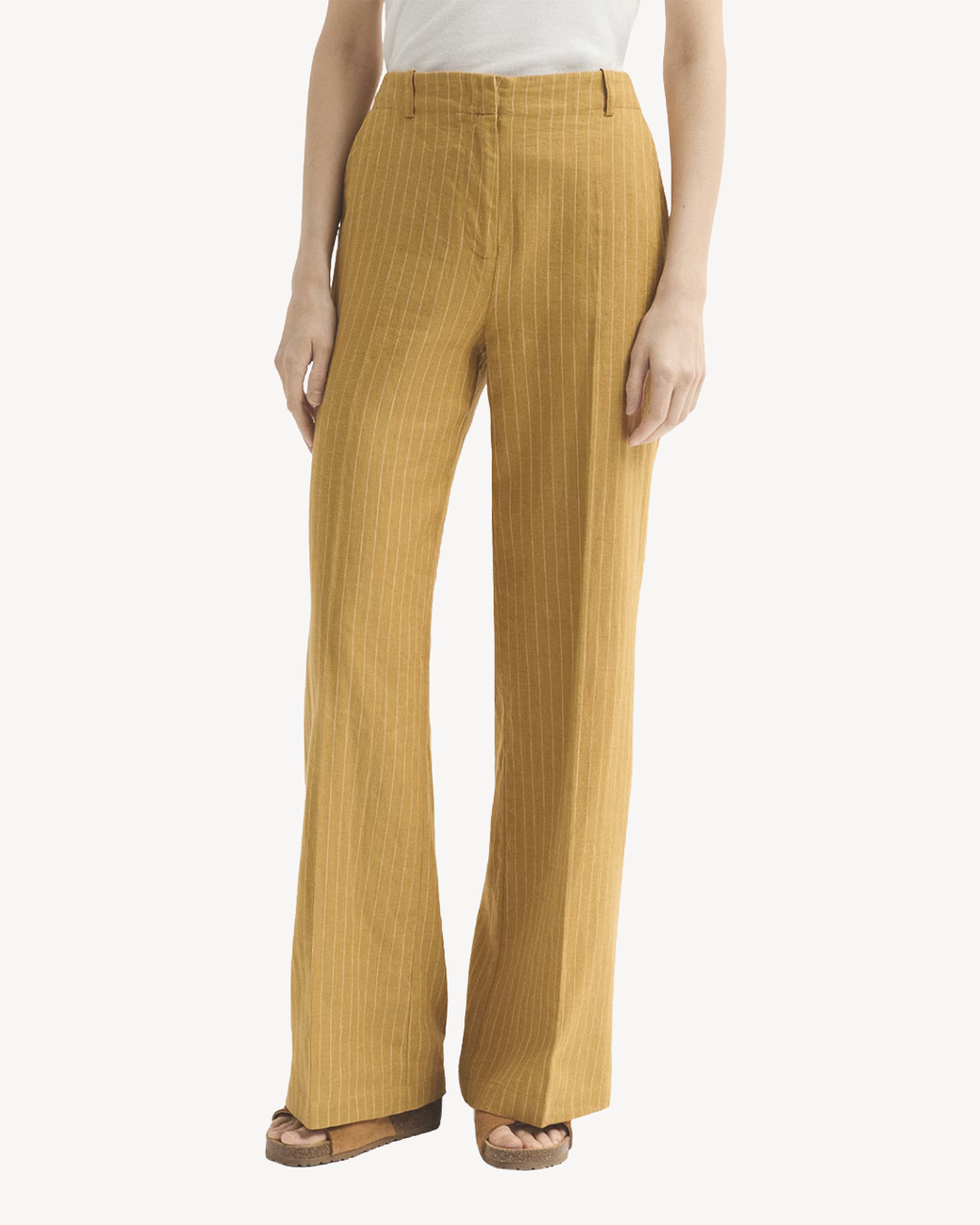 Nice Things - Linen-Cotton Pinstripe Trousers - Giallo