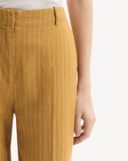 Nice Things - Linen-Cotton Pinstripe Trousers - Giallo