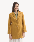 Nice Things - Linen-Cotton Pinstripe Coat - Giallo