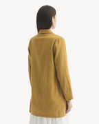 Nice Things - Linen-Cotton Pinstripe Coat - Giallo