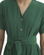 Nice Things - Wrap Dress In Viscose-Nylon Bambula - Verde