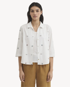 Nice Things - "Flying Books Prints" Shirt - Bianco