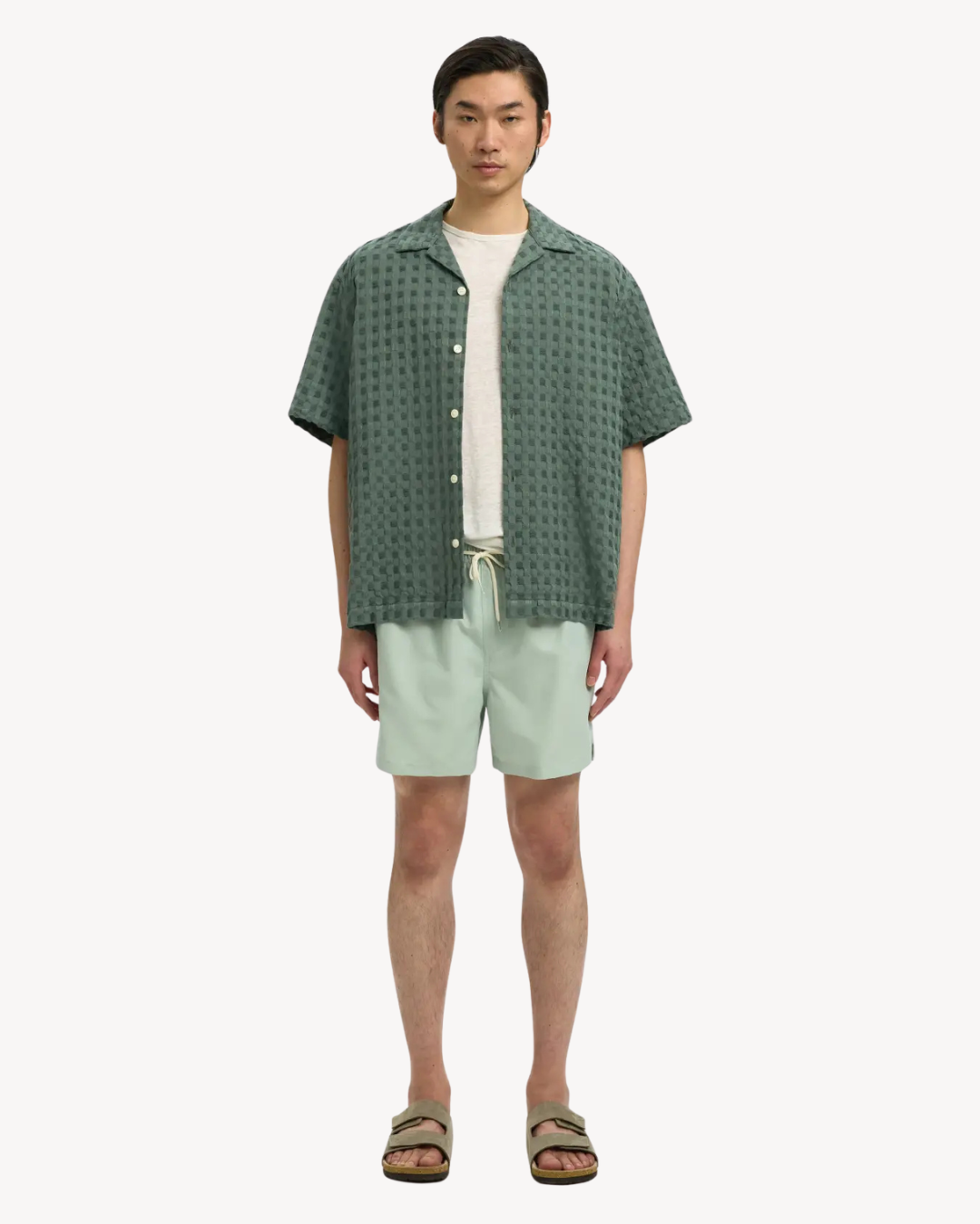 Selected Homme - Slhrelax Monty Texture SS Shirt - Verde
