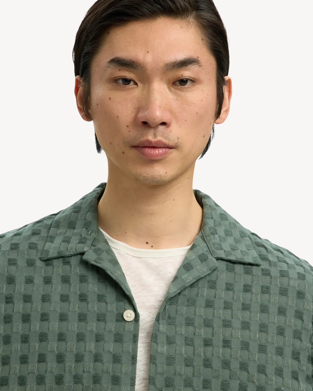 Selected Homme - Slhrelax Monty Texture SS Shirt - Verde
