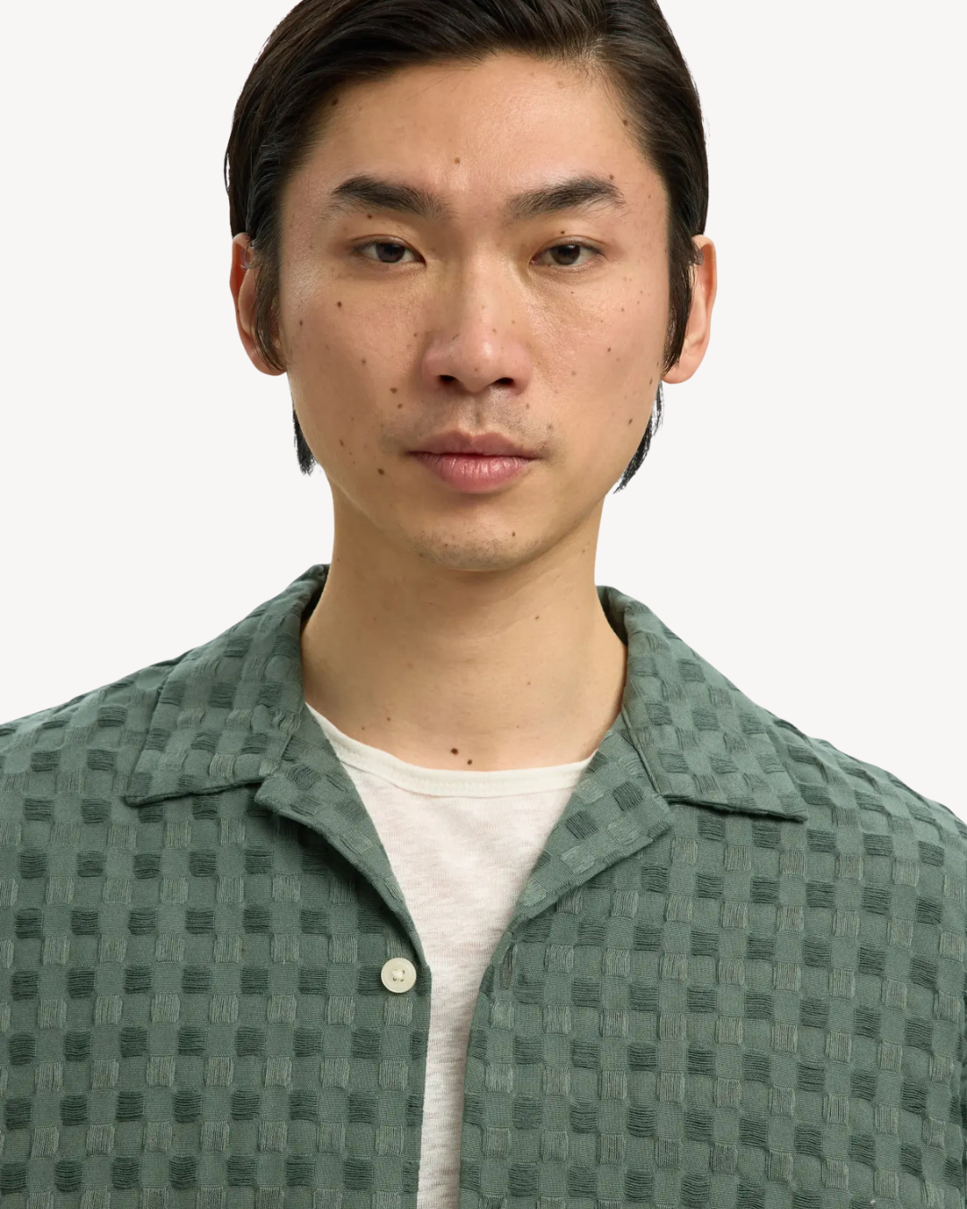 Selected Homme - Slhrelax Monty Texture SS Shirt - Verde