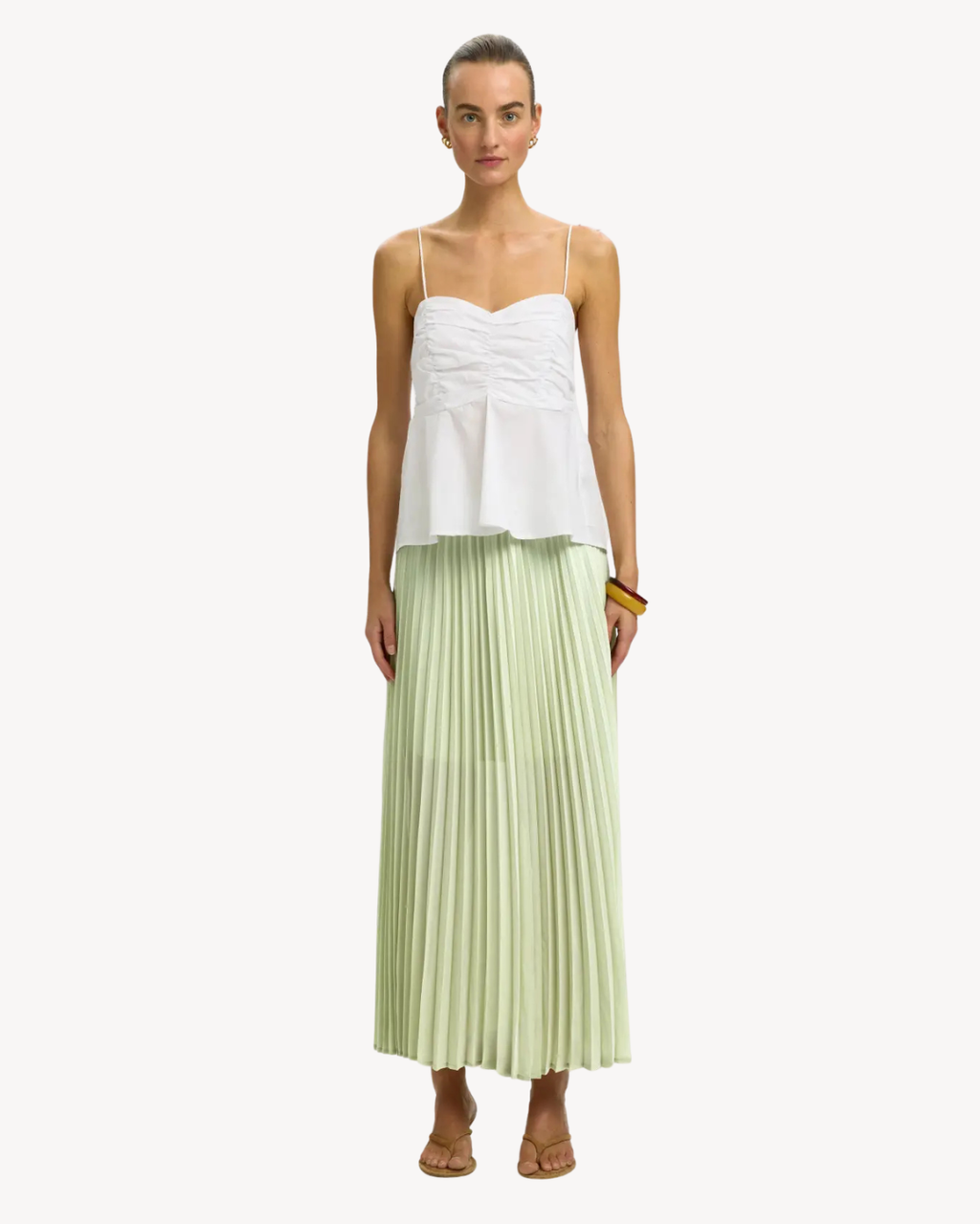 Selected Femme - Slfmillie HW Ankle Plisse Skirt B - Lint