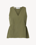 Selected Femme - Slfblair SL V-Neck Peplum Top Noos - Verde