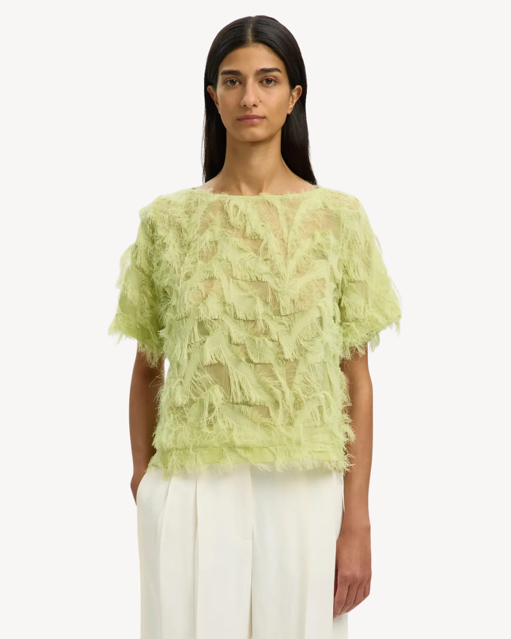 Selected Femme - Slfmyline SS Boat Neck Top B - Lint