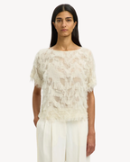 Selected Femme - Slfmyline SS Boat Neck Top B - Egret