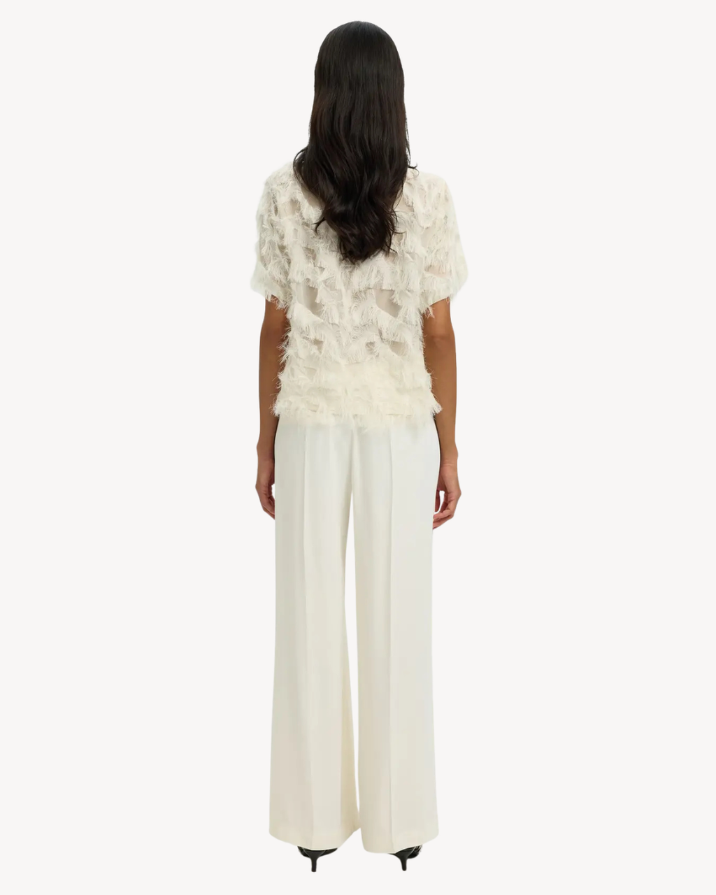 Selected Femme - Slfmyline SS Boat Neck Top B - Egret