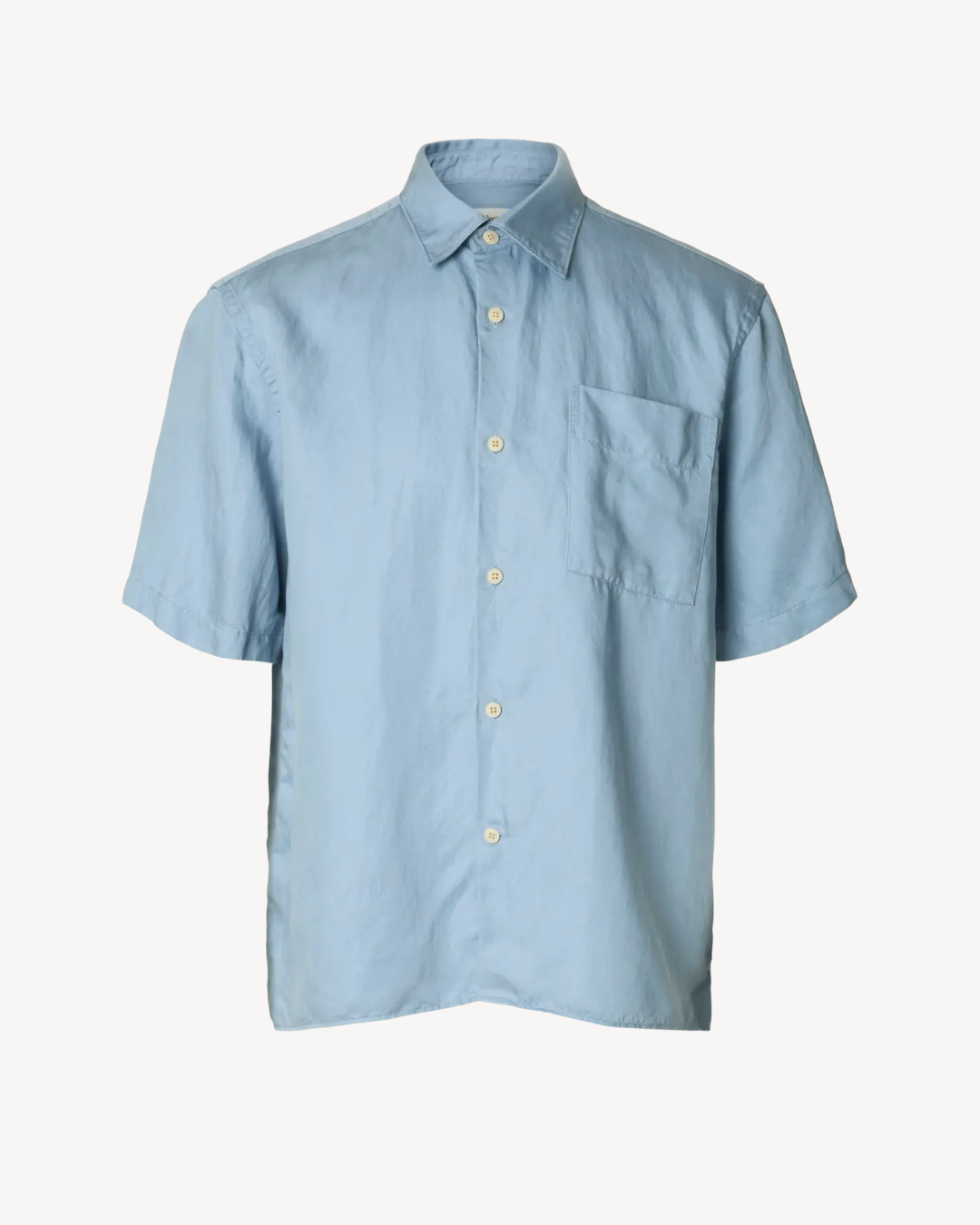 Selected Homme - Slhrelax Mika Tencel Blend SS Shirt - Blu