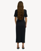 Selected Femme - Slwmoa SS Draped Midi Dress EX - Nero