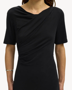 Selected Femme - Slwmoa SS Draped Midi Dress EX - Nero