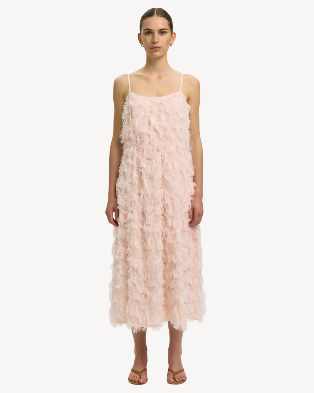 Selected Femme - Slfmyline Regular Midi Strap Dress B - Rosa