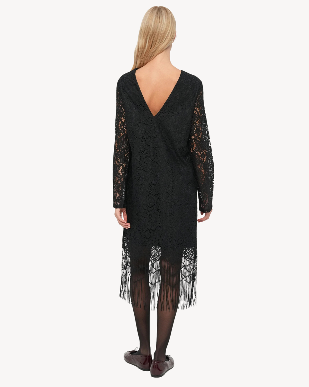 Selected Femme - Slfmibelle Regular LS Short Lace Dress B - Nero