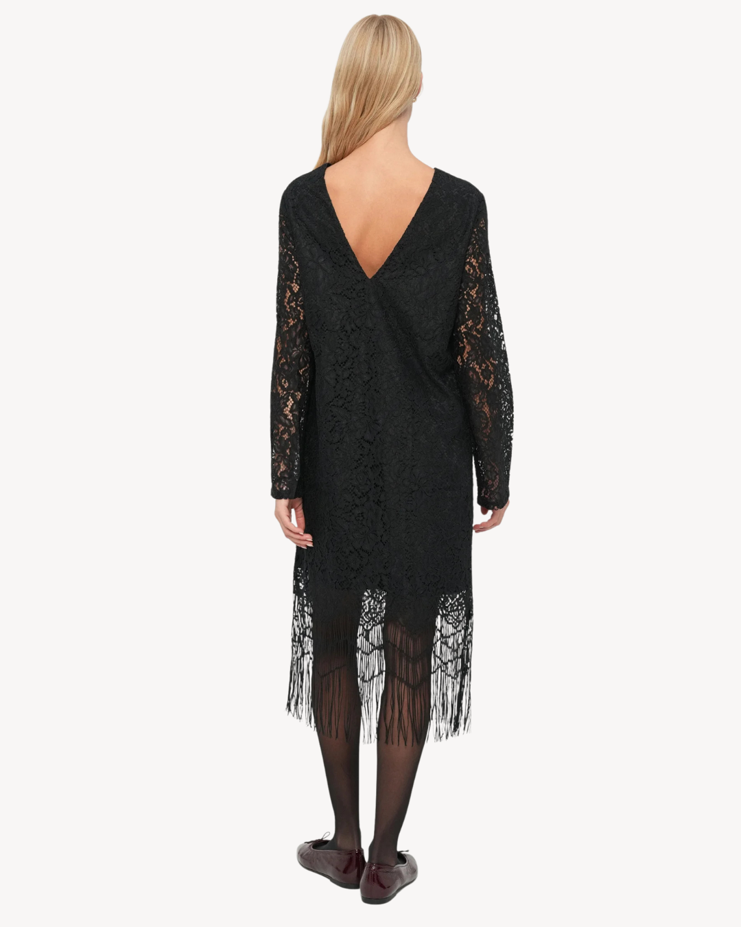 Selected Femme - Slfmibelle Regular LS Short Lace Dress B - Nero