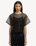 Selected Femme - Slflaren SS Cropped Sequins Top B - Nero