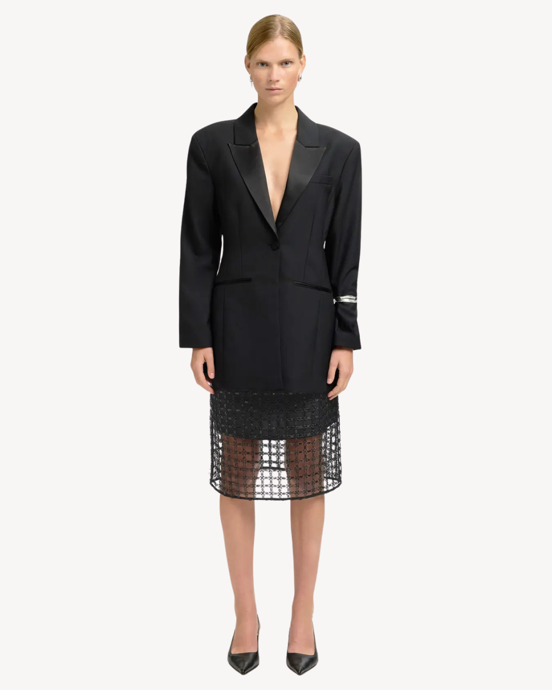 Selected Femme - Slflaren HW Midi Sequins Skirt B - Nero