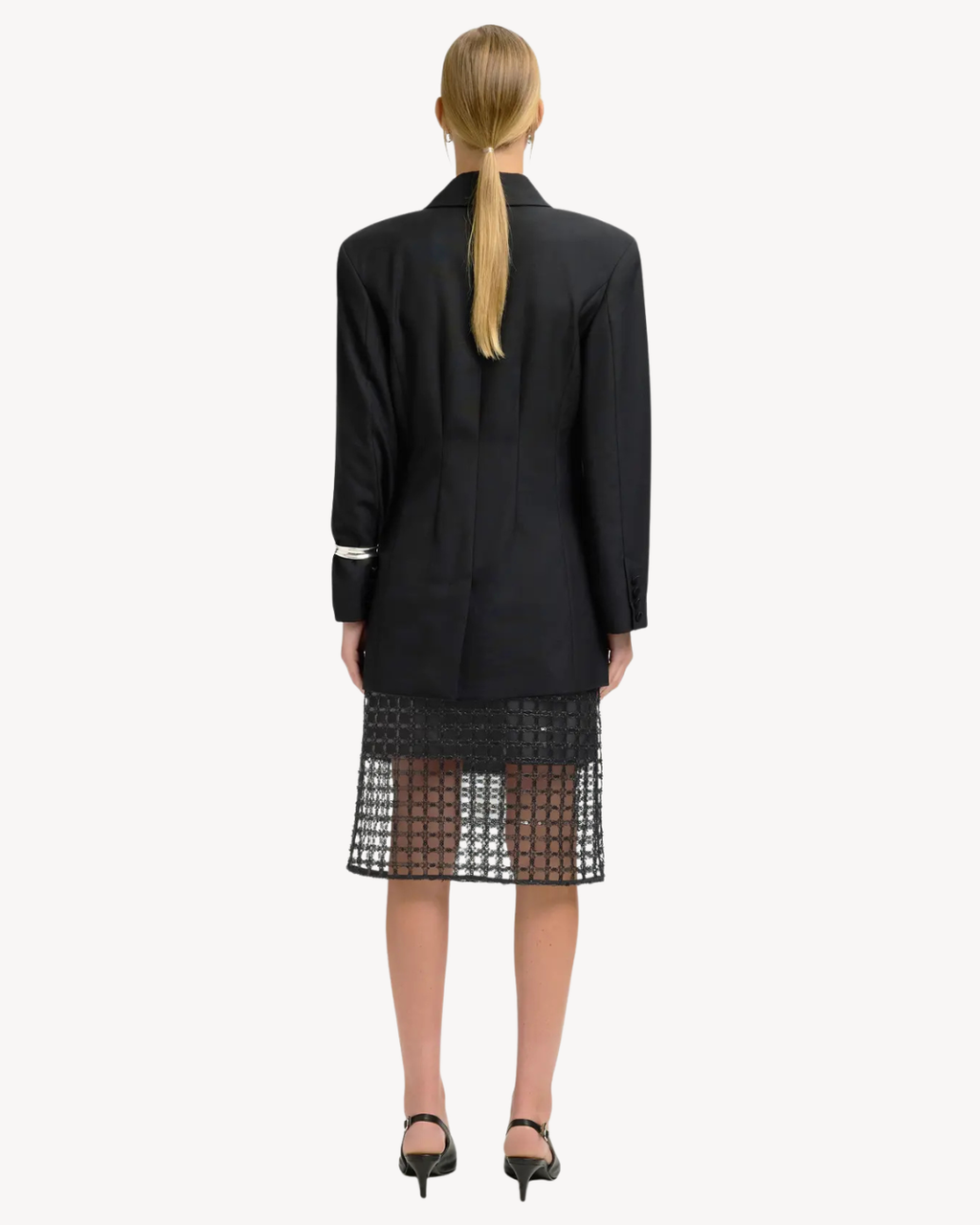 Selected Femme - Slflaren HW Midi Sequins Skirt B - Nero