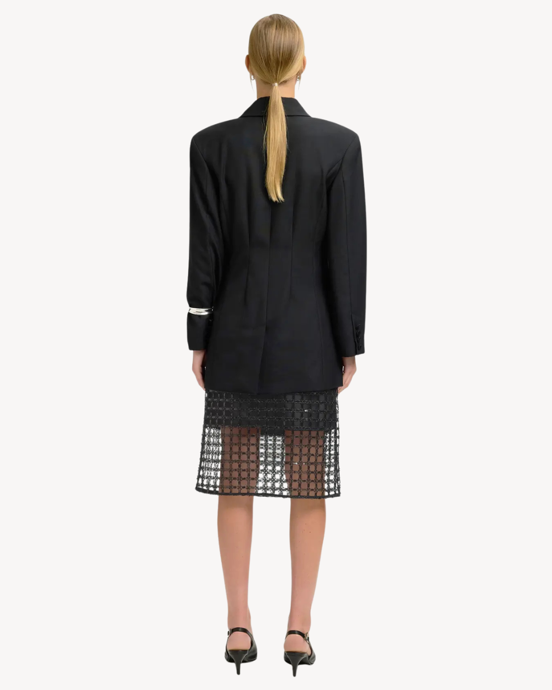 Selected Femme - Slflaren HW Midi Sequins Skirt B - Nero