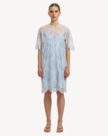 Selected Femme - Slffelica Relaxed 2/4 Short Lace Dress EX - Cashmere Blue