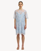 Selected Femme - Slffelica Relaxed 2/4 Short Lace Dress EX - Cashmere Blue