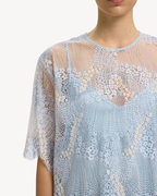 Selected Femme - Slffelica Relaxed 2/4 Short Lace Dress EX - Cashmere Blue