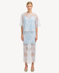Selected Femme - Slffelica HW Ankle Lace Skirt - Cashmere Blue