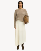 Selected Femme - Slfiona HW Ankle Skirt B - Egret