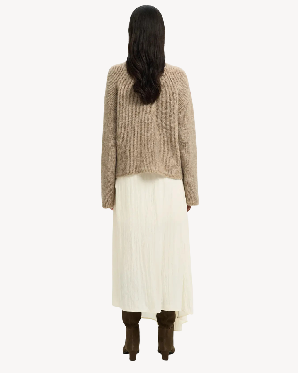 Selected Femme - Slfiona HW Ankle Skirt B - Egret