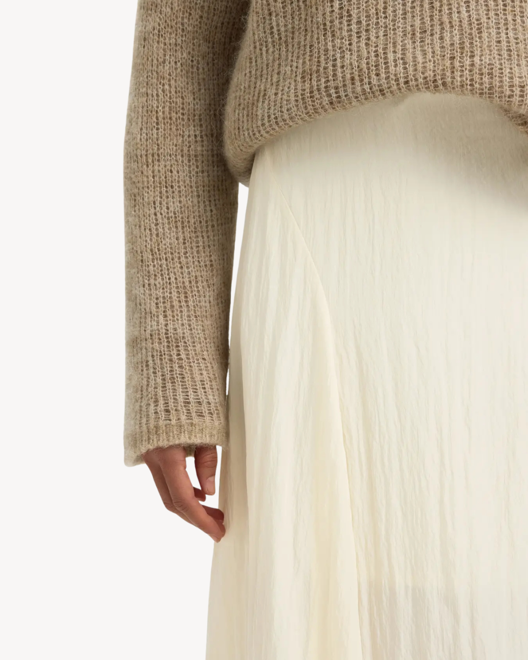 Selected Femme - Slfiona HW Ankle Skirt B - Egret