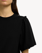 Selected Femme - Slfpenelope 2/4 Ruffle Tee Noos - Nero