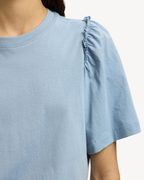 Selected Femme - Slfpenelope 2/4 Ruffle Tee Noos - Blu