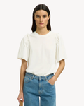 Selected Femme - Slfpenelope 2/4 Ruffle Tee Noos - Bianco