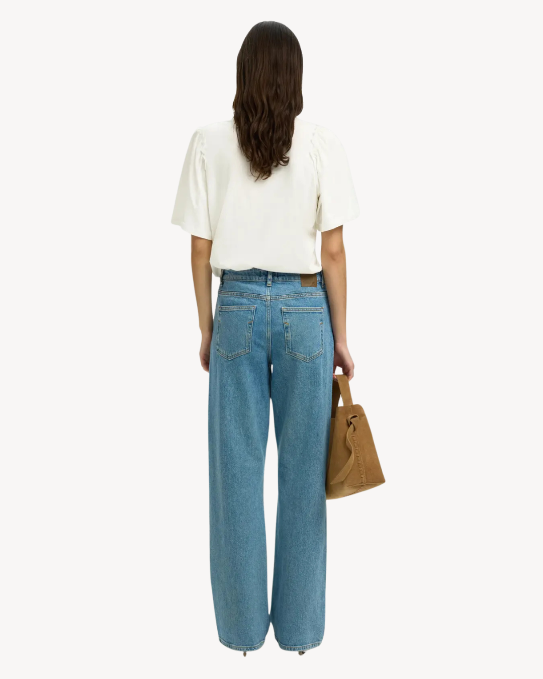 Selected Femme - Slfpenelope 2/4 Ruffle Tee Noos - Bianco