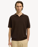 Selected Homme - Slhmattis SS Linen Blend Struc Open Polo - Delicioso