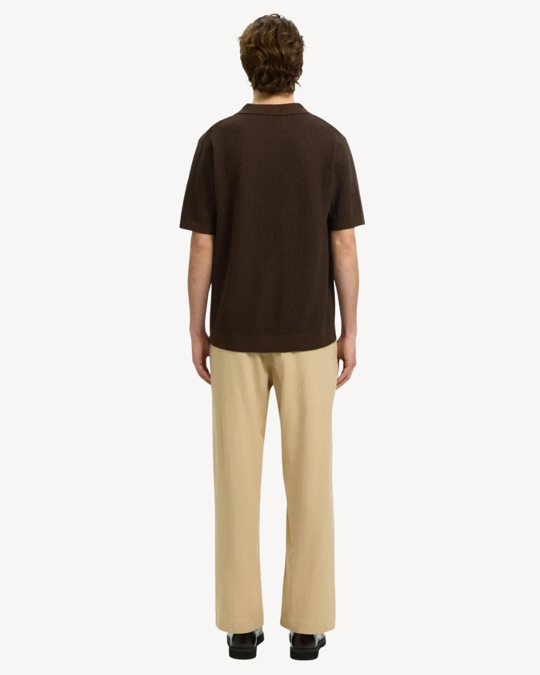 Selected Homme - Slhmattis SS Linen Blend Struc Open Polo - Delicioso