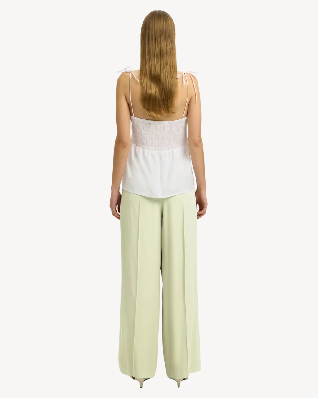Selected Femme - Slfextra Wide Ellie HW Pant - Lint