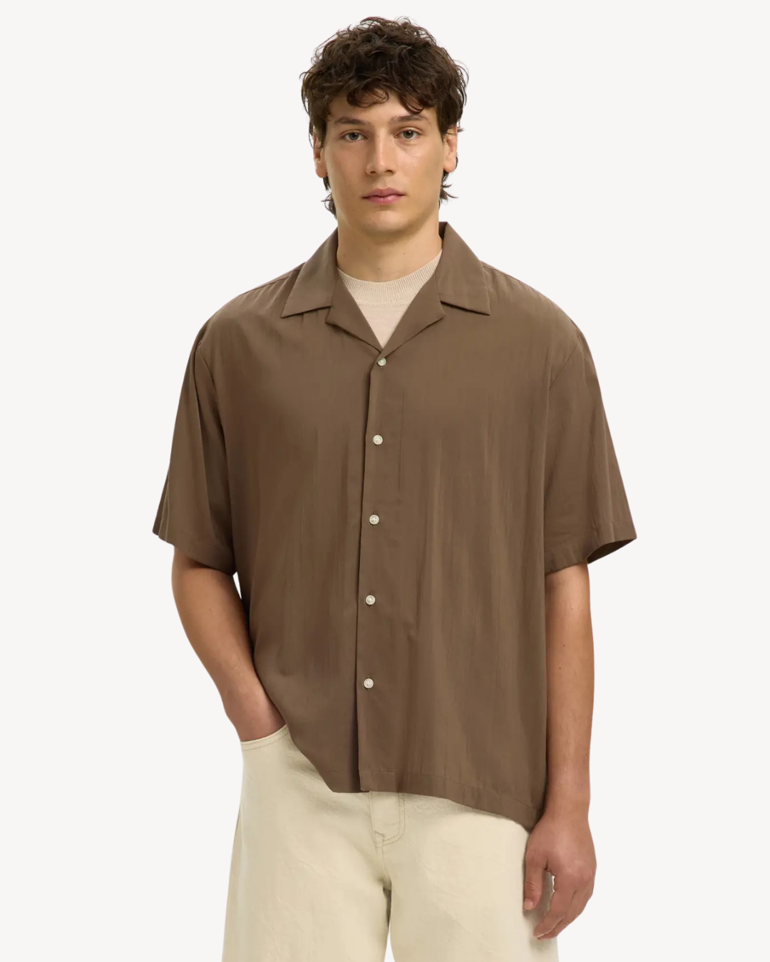 Selected Homme - Slhrelax Air Mix SS Shirt - Chocolate