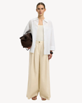 Selected Femme - Slfextra Wide Magna MW Linen Pant - Beige