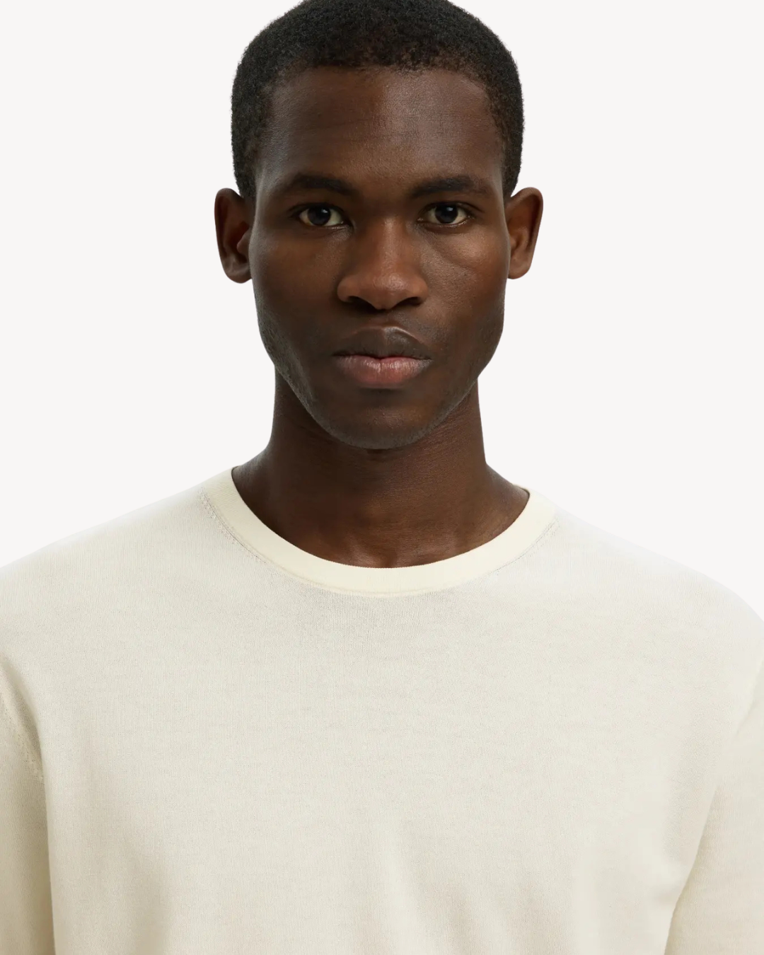 Selected Homme - Slhtorino SS Knit Crew Neck Noos - Egret