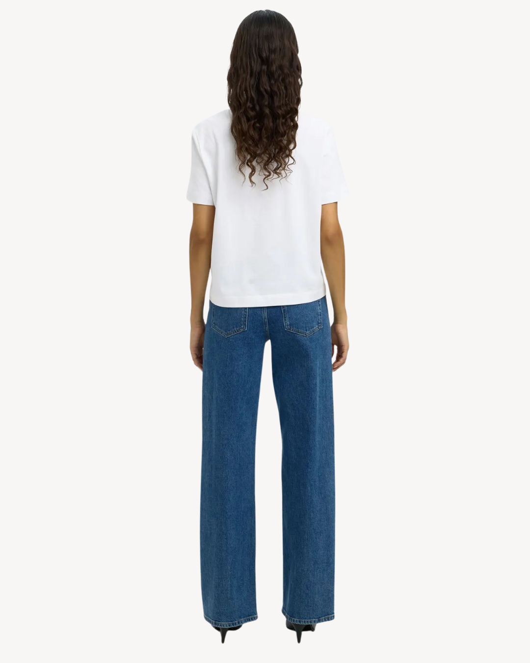 Selected Femme - Slwwide Bea-Kori HW Jeans Noos - Blu
