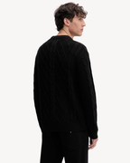 Tommy Jeans - Tjm Reg Classic Flag Cable Sweater - Nero