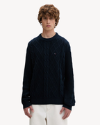 Tommy Jeans - Tjm Reg Classic Flag Cable Sweater - Blu